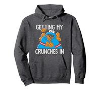 Sesame Street Cookie Monster My Crunches Pullover Hoodie, Adult Unisex, Dark Heather Grey, X-Large