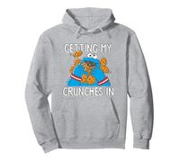 Sesame Street Cookie Monster My Crunches Pullover Hoodie, Adult Unisex, Heather Grey, XX-Large