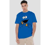 Sesame Street Cookie Monster Om Nom Face T-Shirt, Royal | Size: Medium Sesame Street Royal M