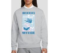 Sesame Street Cookie Monster Pump Up The Volume Sweatshirt, Athletic Heather in Grey | Size: Large Sesame Street Grey L