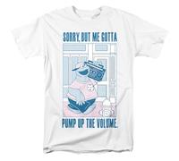 Sesame Street Cookie Monster Pump Up The Volume Unisex T Shirt, White, Small