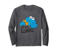 Sesame Street Cookie Monster Retro Here for Cookies Design Long Sleeve T-Shirt