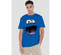 Sesame Street Cookie Monster Retro Sketch Face T Shirt, Royal Sesame Street Royal M