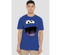 Sesame Street Cookie Monster Retro Sketch Face T-Shirt, Royal Sesame Street Royal M