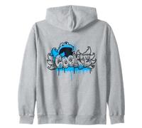 Sesame Street Cookie Monster Spray Paint Graffiti Tag Zip Hoodie