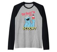 Sesame Street Cookie Monster Summer Ice Cream Scoop Classic Raglan Baseball Tee