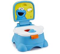 Sesame Street Cookie Monster Terrific 3-in-1 Potty Training Chair, Toilet Seat Trainer, and Step Stool, Easy Clean, Pretend Flush Handle, Gender Neutral