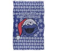 Sesame Street Cookie Monster Ugly Christmas Sweater Silky Touch Super Soft Throw Blanket 91 x 147 Cm