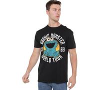 Sesame Street Cookie Monster World Tour Unisex T Shirt, Black, Large