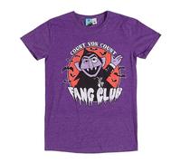 Sesame Street Count Von Count Fang Club Purple Marl T Shirt