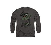 Sesame Street Early Grouch Long Sleeve T-Shirt, Charcoal Sesame Street Grey XXL