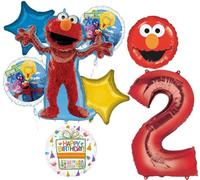 Sesame Street Elmo 2nd Birthday Party Supplies Balloon Bouquet Decorations