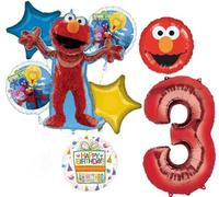 Sesame Street Elmo 3rd Birthday Party Supplies Balloon Bouquet Decorations