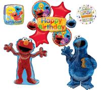 Sesame Street Elmo and Cookie Monster Birthday Party Supplies Balloon Bouquet Decorations