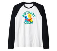 Sesame Street Elmo Big Bird Cookie Monster Birthday Crew Raglan Baseball Tee