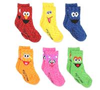 Sesame Street Elmo Boy's Girl's Multi Pack Crew Socks with Grippers (Baby/Toddler)