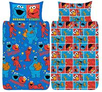 Sesame Street Elmo & Cookie Monster Best Friends Single Duvet Cover Set Official Reversible Bedding Set Polycotton