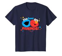 Sesame Street Elmo Cookie Monster Best Friends T-Shirt, Youth, Navy Blue, Small