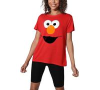 Sesame Street Elmo Crayon Sketch Ladies T Shirt, Red, Small