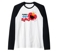 Sesame Street Elmo Cuddle Cute Sweet Funny Guy Classic LOL Raglan Baseball Tee