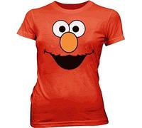 Sesame Street Elmo Face Red Juniors Tee T-Shirt (Large) [Apparel]