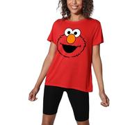 Sesame Street Elmo Full Face Ladies T Shirt, Red, Medium