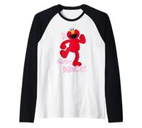 Sesame Street Elmo Happy Dance XOXO Cute Friends Heart Love Raglan Baseball Tee