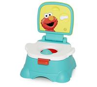 Sesame Street Elmo Hooray! 3-in-1 Potty, Toilet Trainer, Potty Chair and Step Stool for Boys & Girls, Removable Waste Cup, Pretend Flush Handle with Sounds, Blue