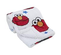 Sesame Street Elmo, Red, Blue, Yellow, Green, & White with Stars Super Soft Baby Blanket, Red, Blue, White,