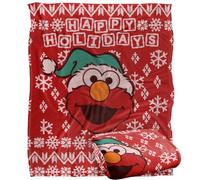 Sesame Street Elmo Ugly Christmas Sweater Silky Touch Super Soft Throw Blanket 152 X 127 cm