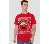 Sesame Street Elmo Ugly Christmas T-Shirt, Red | Size: Small Sesame Street Red S