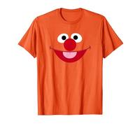 Sesame Street Ernie Face Halloween Costume T-Shirt, Men, Orange, Medium