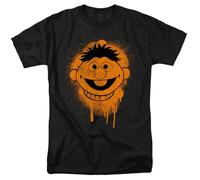 Sesame Street Ernie Graffiti Spray Face Unisex T Shirt, Black, Medium