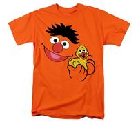 Sesame Street Ernie Holding Rubber Duckie Unisex T Shirt, Orange, XX-Large