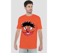 Sesame Street Ernie Retro Sketch Face T-Shirt, Orange | Size: Small Sesame Street Orange S