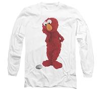 Sesame Street Existential Elmo Unisex Long Sleeve T Shirt, White, L