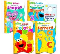 Sesame Street First Books Series; BIG Bird's Letters, Abby's Shapes, Elmo's Colors, Cookie's Numbers [Board Book Hardcovers, 4 Books]