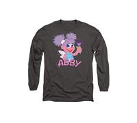 Sesame Street Flat Abby Long Sleeve T-Shirt, Charcoal | Size: Medium Sesame Street Charcoal M