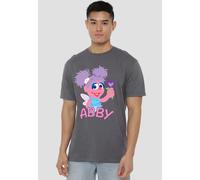 Sesame Street Flat Abby T-Shirt, Charcoal | Size: Large Sesame Street Charcoal L