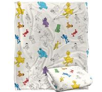 Sesame Street Full Character Pattern Silky Touch Super Soft Throw Blanket 152 X 127 cm, White