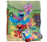 Sesame Street Furry Friends Forever Elmo Abby Cookie Monster Presents Kids Silky Touch Blanket, 152 x 127 cm