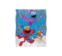 Sesame Street Furry Friends Forever Elmo Cookie Monster Snow Run Silky Touch Super Soft Throw Blanket 152 X 127 cm Sesame Street White One Size