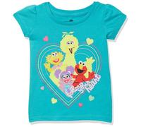 Sesame Street Girls' Short Sleeve T-Shirt Shirt, Aqua Turquoise, 5 Years