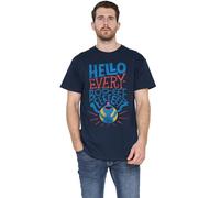 Sesame Street Grover Hello Everybody Unisex T Shirt, Navy, Small