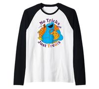 Sesame Street Halloween Cookie Monster Trick Treat Retro Fun Raglan Baseball Tee