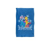 Sesame Street Happy Holidays Elmo, Cookie Monster, Abby Silky Touch Super Soft Thro | Size: Extra Large Sesame Street Multicolor Extra Large