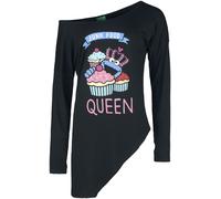 Sesame Street Junk Food Queen Long-sleeved Top black S