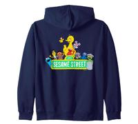 Sesame Street Logo Character Group Zip Hoodie