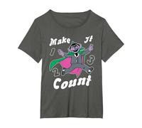 Sesame Street Make It Count T-Shirt, Women's Plus, Asphalt Grey, 6X