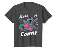 Sesame Street Make It Count T-Shirt, Youth, Dark Heather Grey, Small